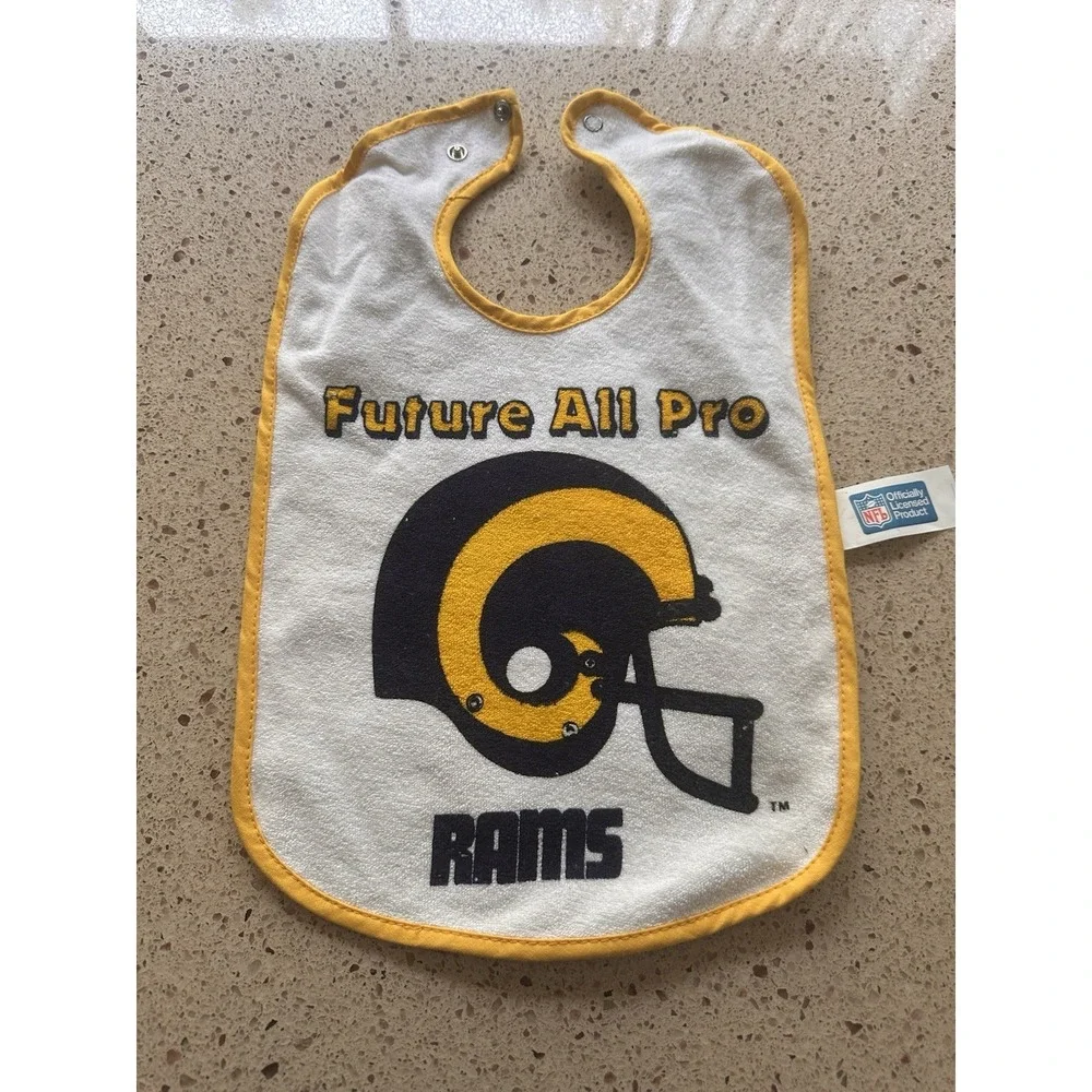 Brand New Los Angeles Rams Baby Bib NFL LA Rams Washable Newborn Baby Gift